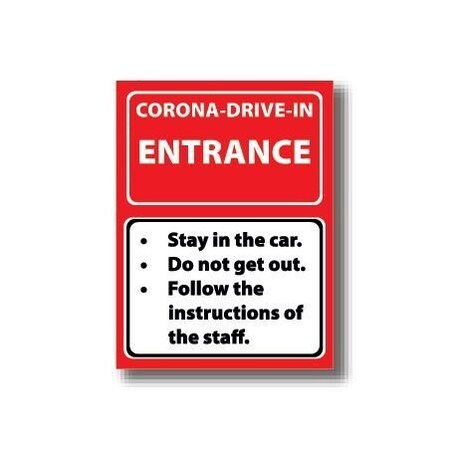 Ergomat 30in x 21in RECTANGLE SIGNS Corona-Drive-In Enterance DSV-SIGN 630 #7096 -UEN